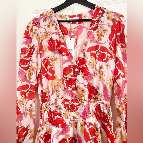 NWT Parker Pink & Red Printed Floral Mini Dress - Picture 4 of 8